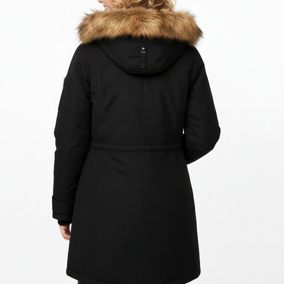 ARITZIA TNA Verbier Parka Black Long Coat Faux Fur Hood Women's (S) Winter - Picture 2 of 12